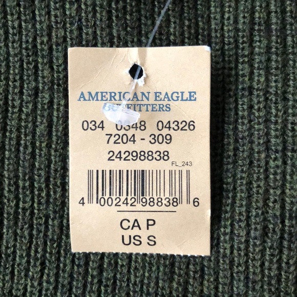 NWT American Eagle Outfitters Small Green Light Ribbed Knit Long Sleeve - Picture 4 of 12